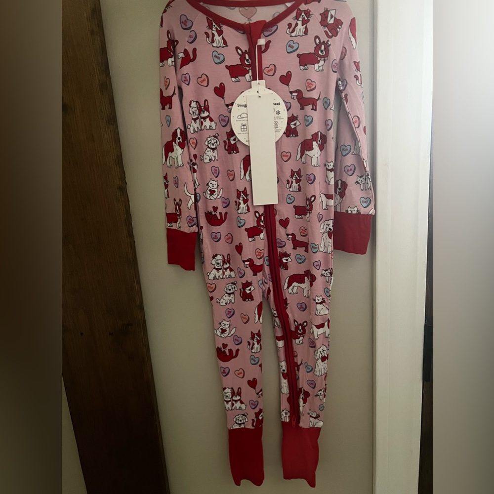 NWT Little Sleepies pink furever valentine zippy 18-24